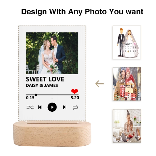 Acrylic Photo Panel with Wooden Stand