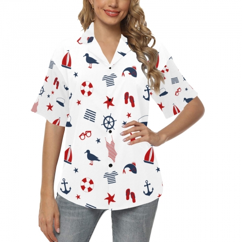 All Over Print Hawaiian Shirt for Women (ModelT58)