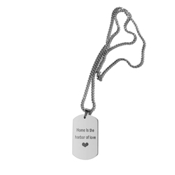 Engraved Titanium Steel Photo Dog Tag Necklace